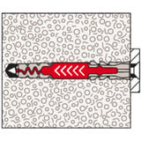 fischer Taco DuoPower 8x65, Pasador gris claro/Rojo