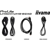iiyama LH5041UHS-B2AG, Pantalla de gran formato negro brillante