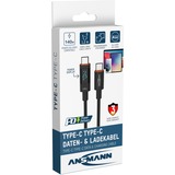 Ansmann Cable USB 2.0, conector USB-C > conector USB-C antracita