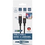 Ansmann Cable USB 2.0, conector USB-C > conector USB-C antracita
