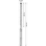 Bosch Expert Broca para martillo SDS Max-8X, Taladro Martillo perforador, Hammer drill bit, 1,2 cm, 340 mm, Concreto, Piedra, 20 cm