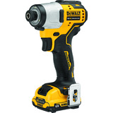 DEWALT Atornillador de impacto a batería DCF801D2, 12Volt, 1/4", Tornillo de percusión amarillo/Negro