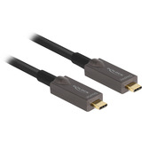 DeLOCK Cable USB-C óptico activo 4K video + datos + PD negro