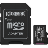 Kingston 256GB microSDXC Canvas Select Plus Gen3 150MB/s A1 (Incluye adaptador de SD), Tarjeta de memoria negro, 256 GB, MicroSDXC, Clase 10, UHS-I, 150 MB/s, Class 1 (U1)