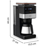 Krups Grind Aroma XL KT8428 con molinillo, Cafetera de filtro negro/Acero fino