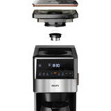 Krups Grind Aroma XL KT8428 con molinillo, Cafetera de filtro negro/Acero fino