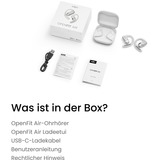 Shokz OpenFit Air, weiss Auriculares Inalámbrico gancho de oreja Llamadas/Música/Deporte/Uso diario Bluetooth Blanco blanco, weiss, Inalámbrico, Llamadas/Música/Deporte/Uso diario, 50 - 16000 Hz, Auriculares, Blanco