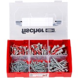 fischer FixTainer DuoPower + tornillo NV, Pasador gris claro/Rojo