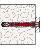 fischer Taco de vástago largo DuoXpand 10x120 T, Pasador gris claro/Rojo