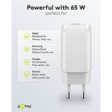 goobay Cargador rápido USB-C PD GaN Nano 65 W blanco