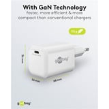 goobay Cargador rápido USB-C PD GaN Nano 65 W blanco