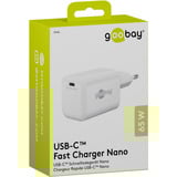goobay Cargador rápido USB-C PD GaN Nano 65 W blanco