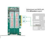 DeLOCK 89045 tarjeta y adaptador de interfaz Interno M.2, Controlador PCIe, M.2, Perfil bajo, PCIe 4.0, 5 - 50 °C, -25 - 70 °C