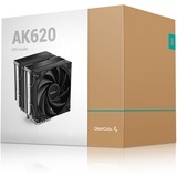 DeepCool AK620 Procesador Refrigerador de aire 12 cm Negro 1 pieza(s), Disipador de CPU negro, Refrigerador de aire, 12 cm, 500 RPM, 1850 RPM, 28 dB, 68,99 cfm