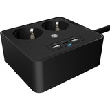 ICY BOX IB-MPS2220B-CH, Regleta negro