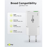 goobay Cargador rápido dual USB-C PD GaN Slim 30 W blanco