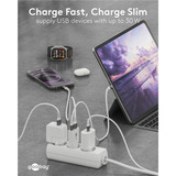 goobay Cargador rápido dual USB-C PD GaN Slim 30 W blanco