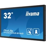 iiyama TF3239AS-B1AG pantalla para PC 80 cm (31.5") 1920 x 1080 Pixeles Full HD LED Pantalla táctil Negro, Pantalla de gran formato negro (mate), 80 cm (31.5"), 1920 x 1080 Pixeles, Full HD, LED, 8 ms, Negro