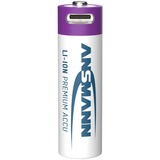 Ansmann Batería Li-Ion Mignon AA tipo 2.000 (mín. 1.800 mAh), paquete de 4 blanco/Violeta