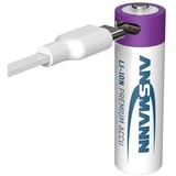 Ansmann Batería Li-Ion Mignon AA tipo 2.000 (mín. 1.800 mAh), paquete de 4 blanco/Violeta