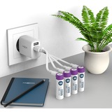 Ansmann Batería Li-Ion Mignon AA tipo 2.000 (mín. 1.800 mAh), paquete de 4 blanco/Violeta