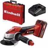 EINHELL Amoladora angular inalámbrica Power X-Change TE-AG 18/115 Li Kit, 18 voltios rojo/Negro