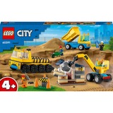 LEGO City Camiones de Obra y Grúa con Bola de Demolición, Juegos de construcción Juego de construcción, 4 año(s), Plástico, 235 pieza(s), 1 kg