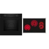 Neff B2CCG6AK3 + T18SDH9L0 sets de electrodoméstico de cocina Cerámico Horno eléctrico, Juego para horno negro/Acero fino, Cerámico, 4 zona(s), Vidrio y cerámica, Negro, Tocar, 79,5 cm