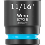 Wera 9608 Barra magnética para dados B Impaktor Imperial 1 juego de dados de 3/8", Llave de tubo negro/Verde