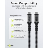 goobay 74210, Cable negro/Gris