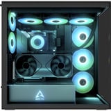 ARCTIC Xtender VG (Mirror Black) Midi Tower Negro, Cajas de torre negro, Midi Tower, PC, Negro, EATX, Metal, Vidrio templado, Juego