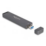 DeLOCK Carcasa externa M.2 NVMe PCle SSD, SATA SSD, Caja de unidades gris