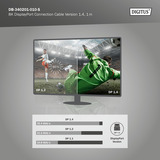 Digitus Cable de conexión DisplayPort 1.4 Premium, UHD 8K negro/Gris