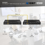 Digitus Set extensor KVM HDMI 4K HDBaseT, Alargador de HDMI negro