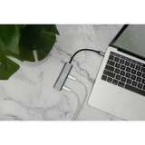 Digitus USB-C de 4 puertos, Hub USB plateado