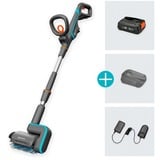 GARDENA Limpiador múltiple a batería AquaBrush Patio 18V P4A, Detergentes para suelos duros gris/Turquesa