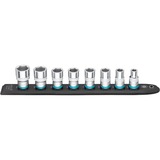 Hazet SmartRail 1/2" juego de dados para llave de vaso, hexagonal, 8 piezas, Llave de tubo negro