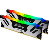Kingston FURY FURY 64GB 6400MT/s DDR5 CL32 DIMM (Kit de 2) Renegade RGB XMP, Memoria RAM negro, 64 GB, 2 x 32 GB, DDR5, 288-pin DIMM