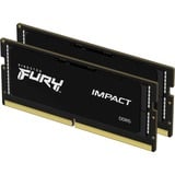 Kingston FURY FURY 64 GB 5600 MT/s DDR5 CL40 SODIMM (Kit de 2) Impact PnP, Memoria RAM negro, 64 GB, 2 x 32 GB, DDR5, 262-pin SO-DIMM
