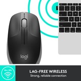 Logitech M190 ratón Ambidextro RF inalámbrico Óptico 1000 DPI negro/Gris, Ambidextro, Óptico, RF inalámbrico, 1000 DPI, Negro, Gris