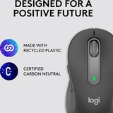Logitech Signature M650 L, Ratón grafito, mano derecha, Óptico, Bluetooth, 4000 DPI, Grafito