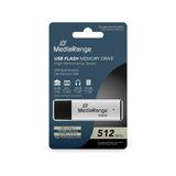 MediaRange High Performance 512 GB, Lápiz USB plateado/Negro