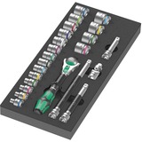 Wera Inserto de espuma 8000 B Zyklop Carraca 3/8" juego 1, 23 piezas, Kit de herramientas negro/Gris