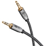 goobay Cable de conexión de audio Plus AUX 3,5mm estéreo negro/Plateado