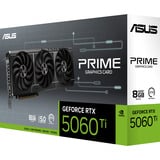 ASUS Prime -RTX5060TI-8G NVIDIA GeForce RTX 5060 Ti 8 GB GDDR7, Tarjeta gráfica GeForce RTX 5060 Ti, 8 GB, GDDR7, 128 bit, 7680 x 4320 Pixeles, PCI Express 5.0