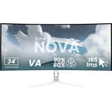 Arozzi Nova 34T2K165, Monitor de gaming blanco