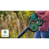 Bosch LeafBlower Ión de litio, Soplador de hojas verde/Negro, Soplador manual, 185 kmh, 245 kmh, Verde, Batería, Ión de litio