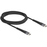 DeLOCK Cable USB 2.0, conector USB-C > conector USB-C con protección contra dobleces prolongada negro