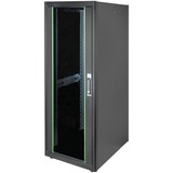 Digitus Armario de red de la serie Dynamic Basic - 600 x 800 mm (an. x pr.), Armario IT negro, Rack o bastidor independiente, 32U, 600 kg, Gestión de cables, Negro