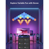 Govee Glide Hexa ProLight Panels paquete de 10, Luz de LED blanco, Luz de pared inteligente, Wi-Fi/Bluetooth, Multicolor, LED, Multi, 72 W